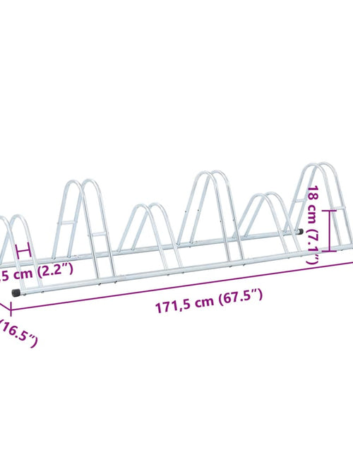 Загрузите изображение в средство просмотра галереи, Suport pentru 6 biciclete de sine stătător, oțel galvanizat
