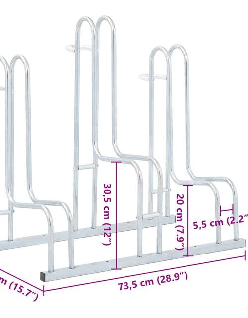 Загрузите изображение в средство просмотра галереи, Suport de sine stătător pentru 3 biciclete, oțel galvanizat
