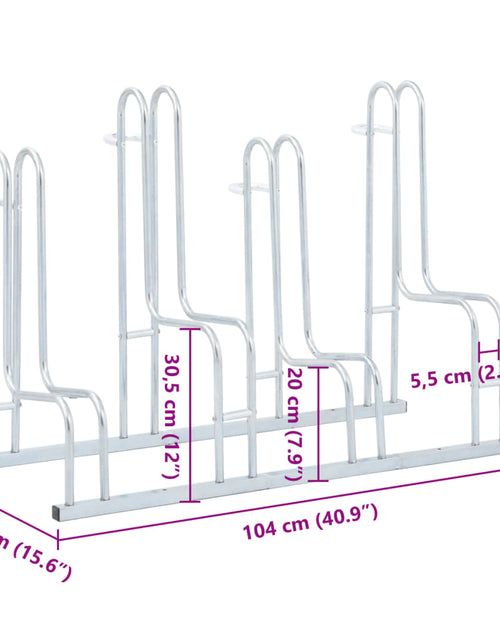 Загрузите изображение в средство просмотра галереи, Suport de sine stătător pentru 4 biciclete, oțel galvanizat
