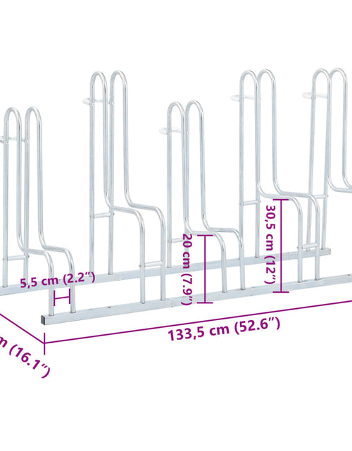 Загрузите изображение в средство просмотра галереи, Suport pentru 5 biciclete de sine stătător, oțel galvanizat
