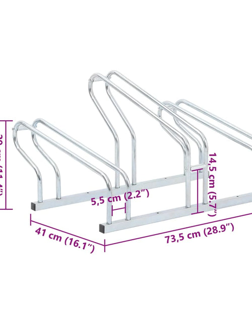 Загрузите изображение в средство просмотра галереи, Suport de sine stătător pentru 3 biciclete, oțel galvanizat
