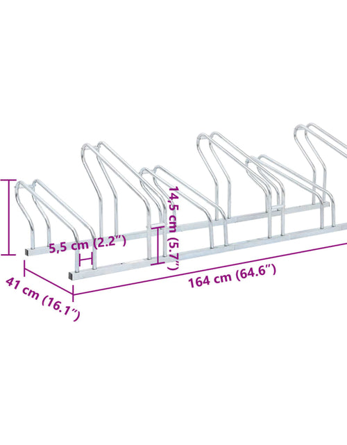 Încărcați imaginea în vizualizatorul Galerie, Suport pentru 6 biciclete de sine stătător, oțel galvanizat
