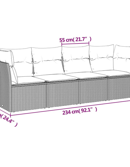 Încărcați imaginea în vizualizatorul Galerie, Set canapele de grădină, 4 piese, cu perne, maro poliratan maro - Lando
