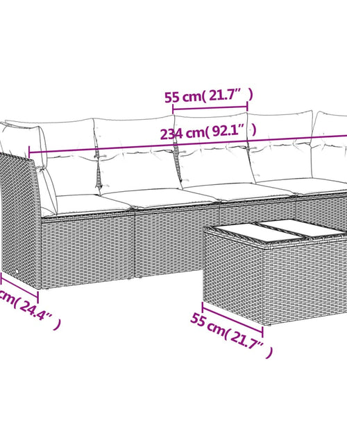 Încărcați imaginea în vizualizatorul Galerie, Set mobilier de grădină cu perne, 5 piese, negru, poliratan
