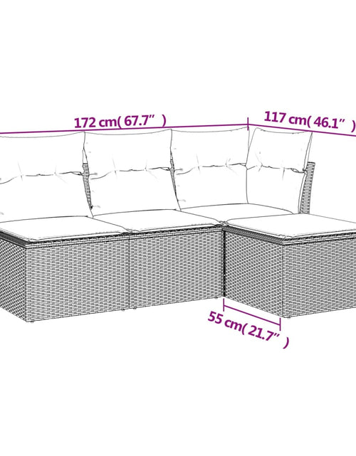 Загрузите изображение в средство просмотра галереи, Set canapele de grădină, 4 piese, cu perne, bej, poliratan
