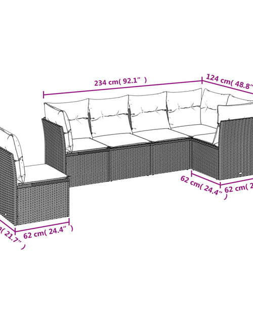 Încărcați imaginea în vizualizatorul Galerie, Set canapele de grădină cu perne, 6 piese, bej, poliratan

