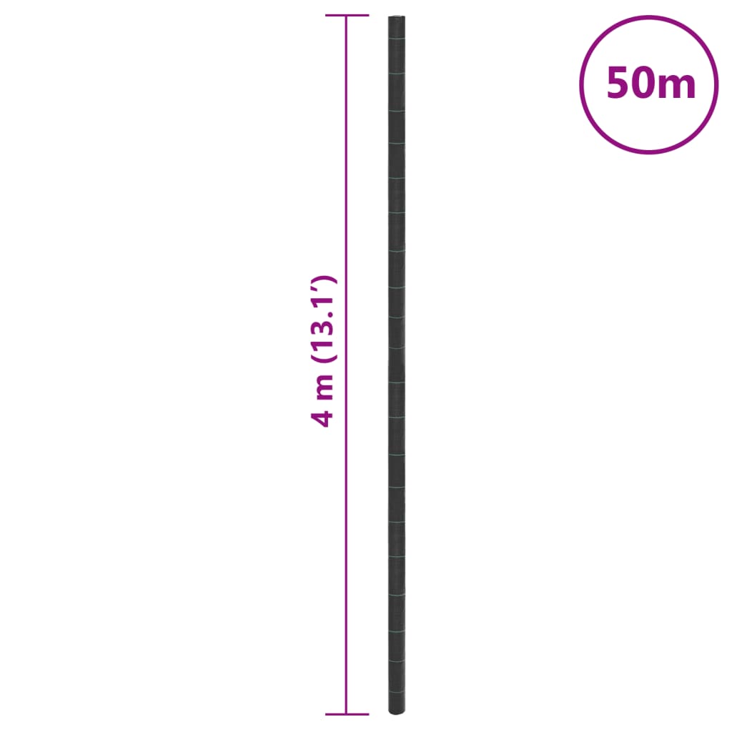 Membrană antiburuieni, negru, 4x50 m, PP