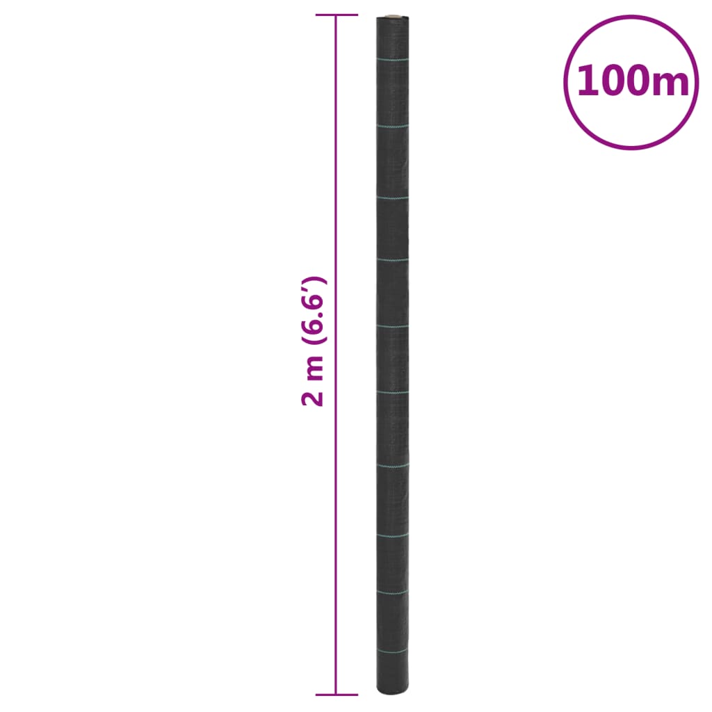 Membrană antiburuieni, negru, 2x100 m, PP