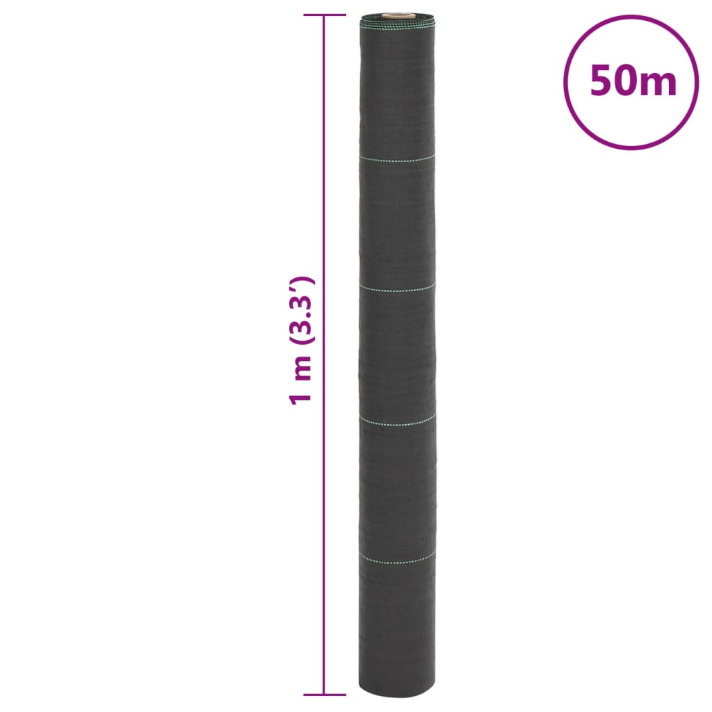 Membrană antiburuieni, negru, 1x50 m, PP