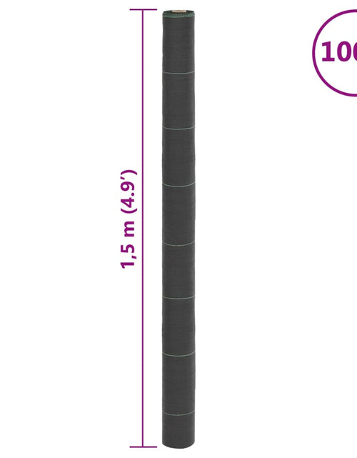 Загрузите изображение в средство просмотра галереи, Membrană antiburuieni, negru, 1,5x100 m, PP
