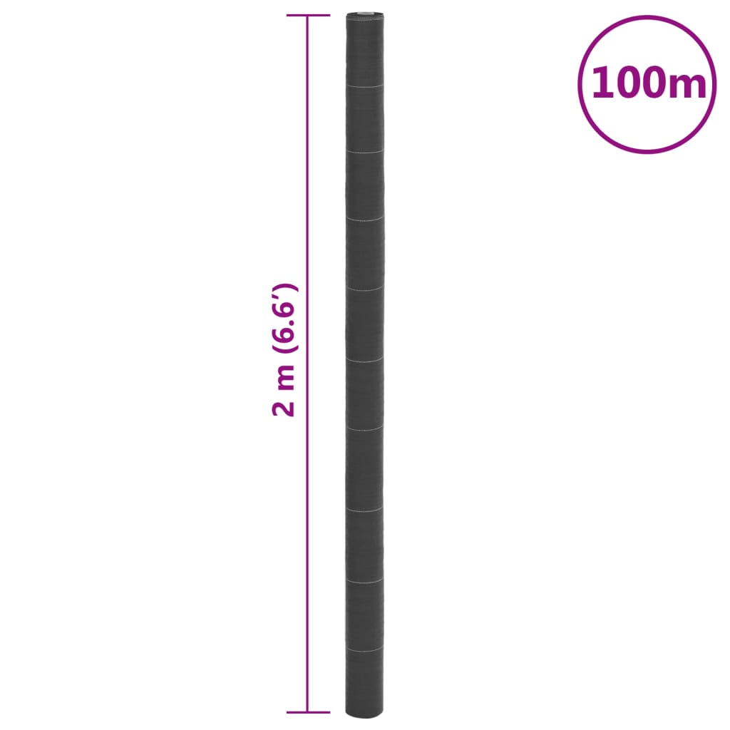 Membrană antiburuieni, negru, 2x100 m, PP