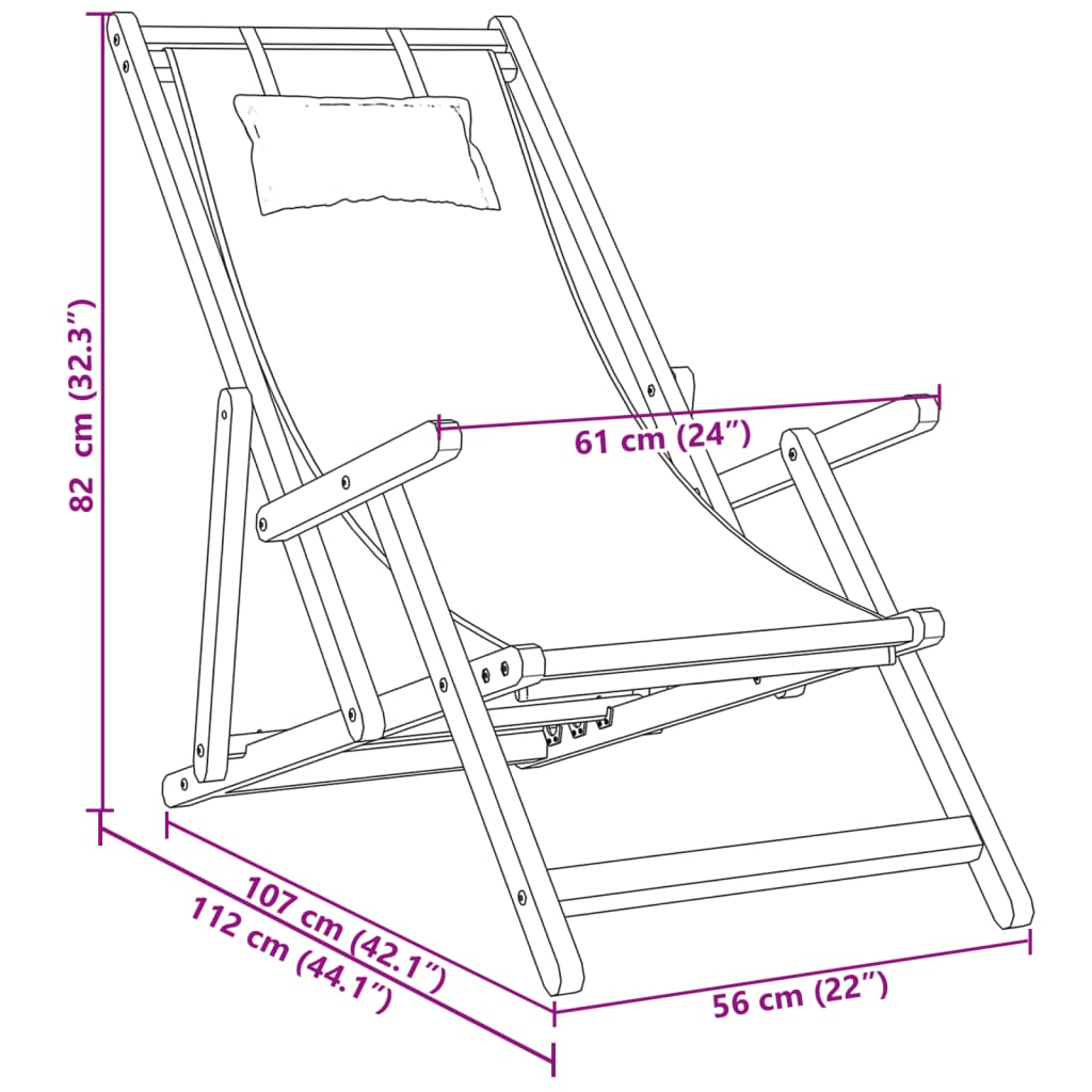 Scaune de plajă pliabile 2 buc model frunze, textil/lemn masiv