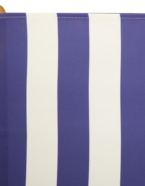 Încărcați imaginea în vizualizatorul Galerie, Scaune grădină rabatabile 4buc., textil albastru alb/lemn masiv
