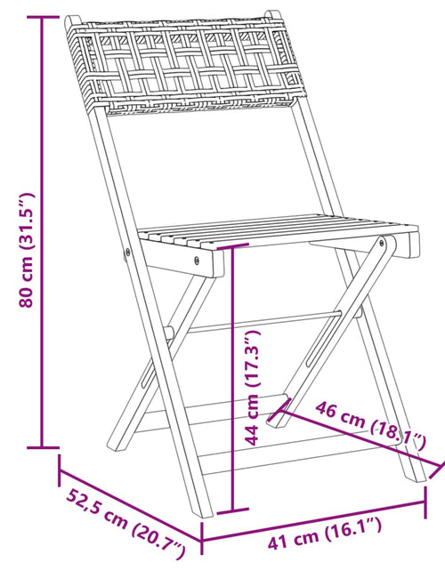 Загрузите изображение в средство просмотра галереи, Scaune grădină pliabile 4 buc., bej, poliratan și lemn masiv
