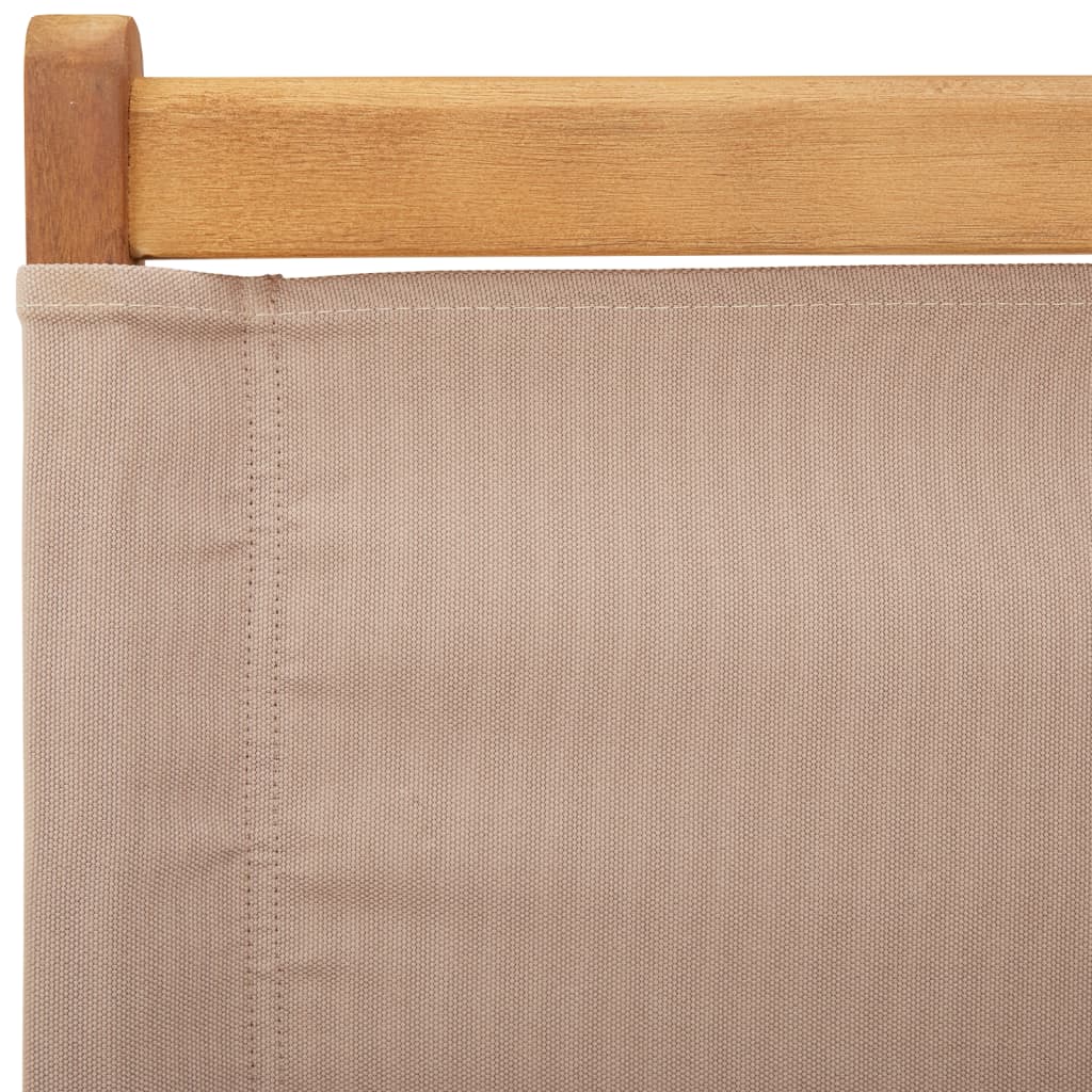 Scaune de grădină pliabile 4 buc., textil taupe/lemn masiv