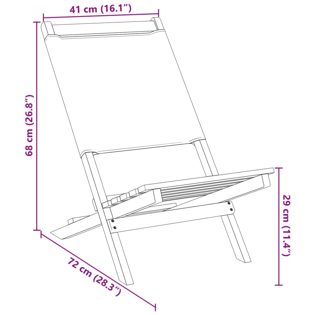Scaune de grădină pliabile 4 buc., textil taupe/lemn masiv