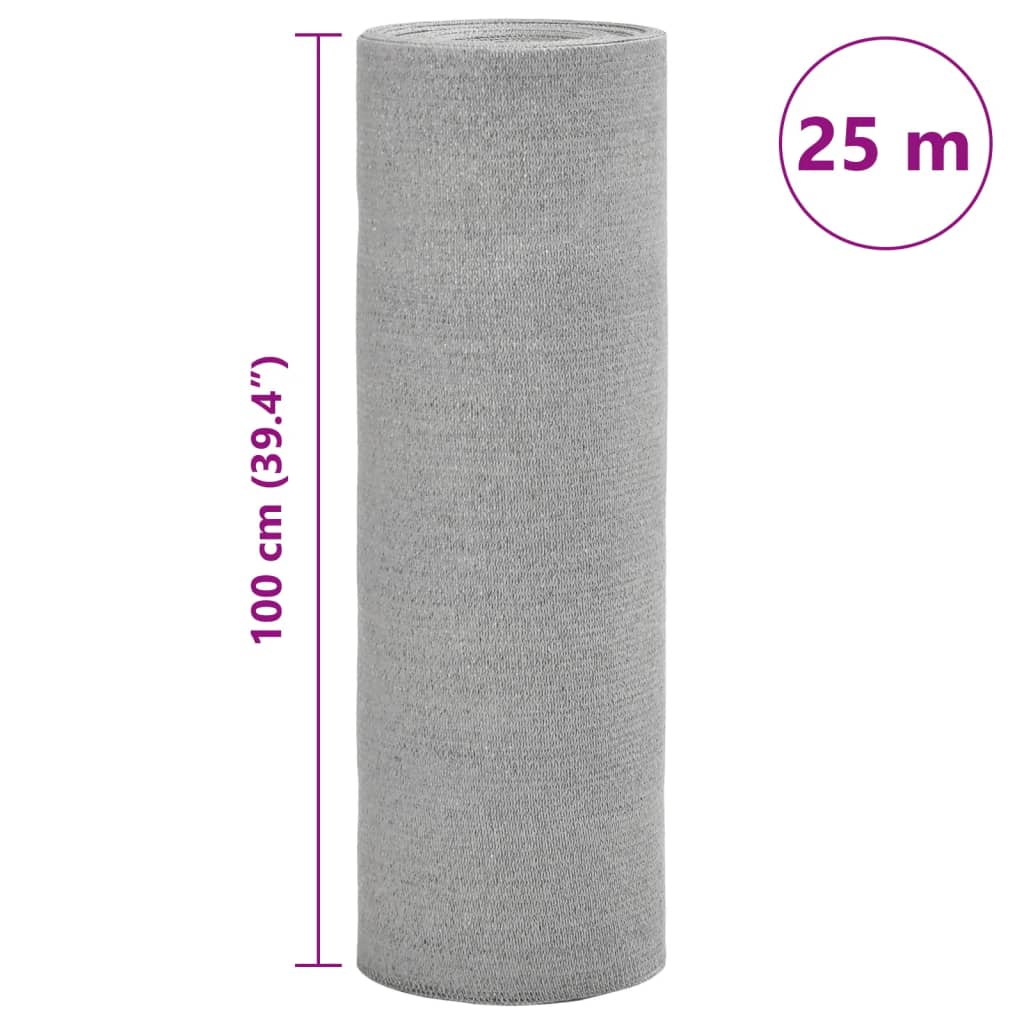 Plasă de protecție intimitate gri deschis 1x25 m 195 g/m² HDPE