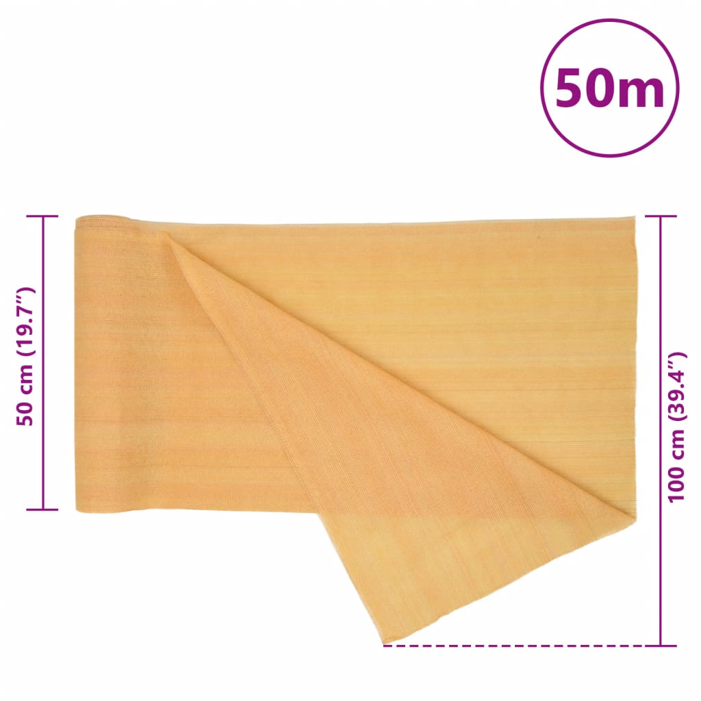 Plasă protecție intimitate, nisipiu, 1x50 m, HDPE, 75 g/m²