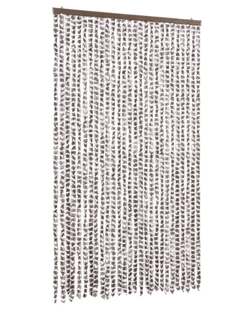 Încărcați imaginea în vizualizatorul Galerie, Perdea pentru insecte, gri taupe și alb, 118x220 cm, chenille
