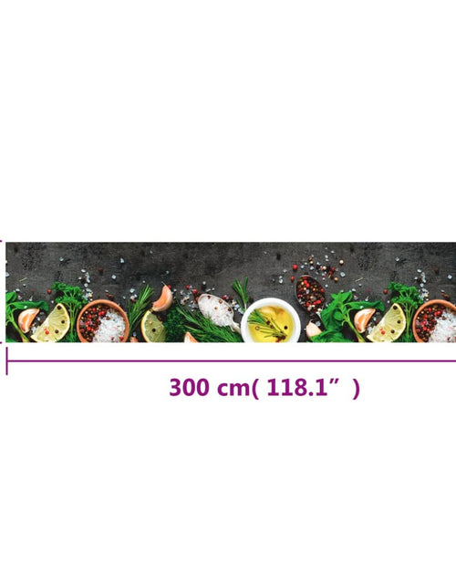 Загрузите изображение в средство просмотра галереи, Covor de bucătărie lavabil Spices, 60x300 cm, catifea - Lando
