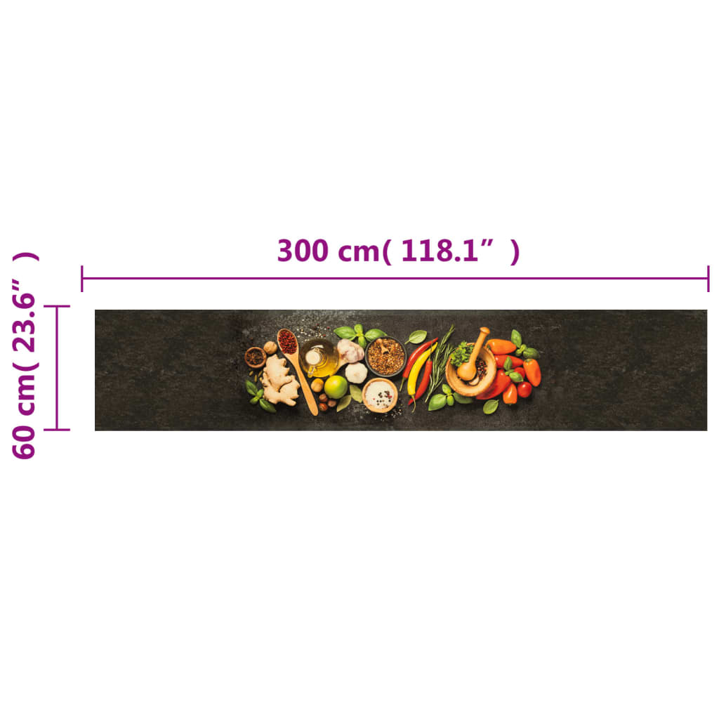 Covor de bucătărie lavabil Spices, 60x300 cm, catifea - Lando