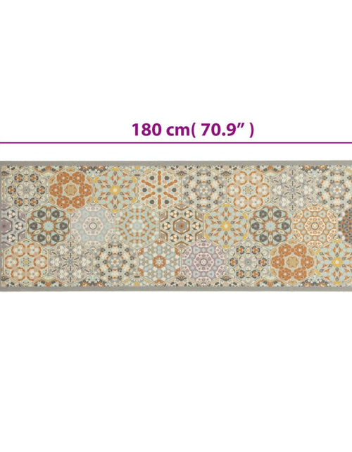 Загрузите изображение в средство просмотра галереи, Covor de bucătărie lavabil pastel hexagonal, 60x180 cm, catifea - Lando
