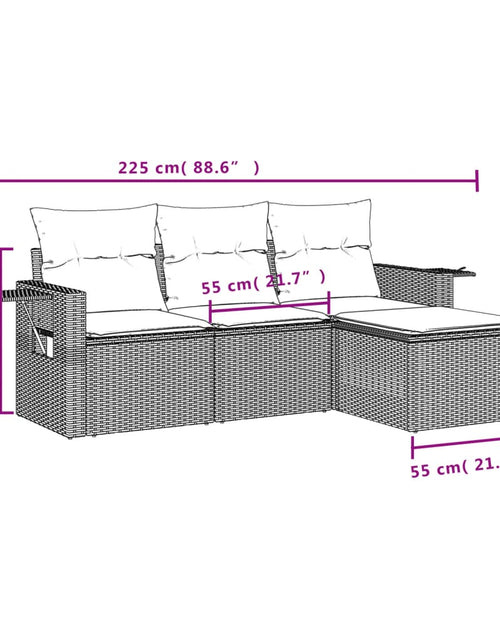Загрузите изображение в средство просмотра галереи, Set canapele de grădină, 4 piese, cu perne, bej, poliratan
