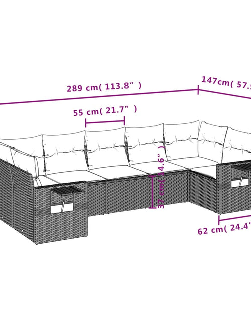 Încărcați imaginea în vizualizatorul Galerie, Set canapele de grădină cu perne, 7 piese, maro, poliratan
