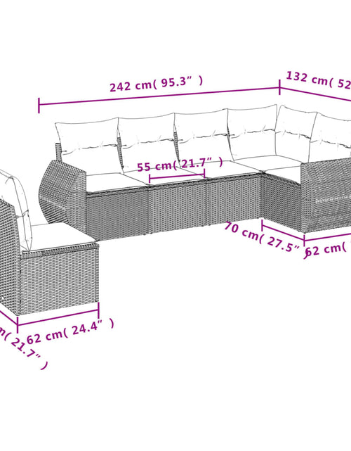 Загрузите изображение в средство просмотра галереи, Set canapele de grădină cu perne, 6 piese, bej, poliratan
