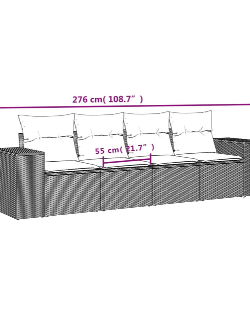 Încărcați imaginea în vizualizatorul Galerie, Set canapele de grădină, 4 piese, cu perne, bej, poliratan
