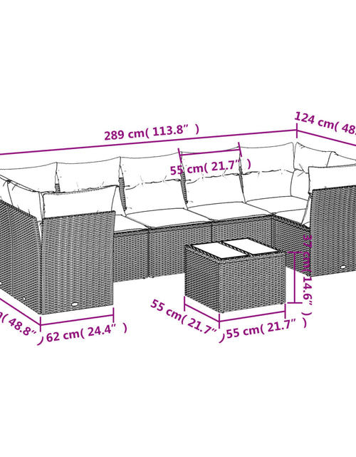 Загрузите изображение в средство просмотра галереи, Set canapele de grădină, 8 piese, cu perne, bej, poliratan
