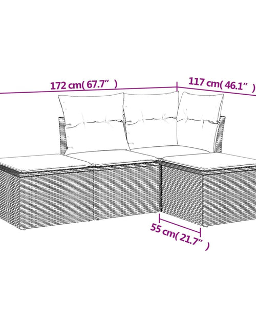 Загрузите изображение в средство просмотра галереи, Set canapele de grădină, 4 piese, cu perne, bej, poliratan
