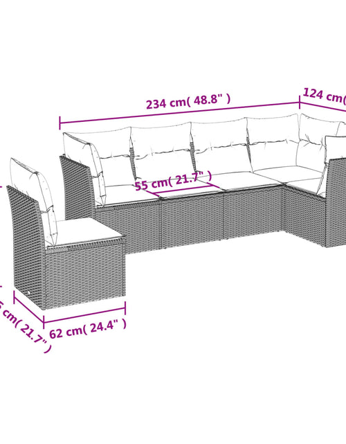 Загрузите изображение в средство просмотра галереи, Set canapele de grădină cu perne, 6 piese, bej, poliratan
