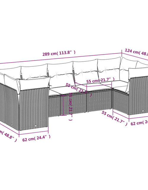 Încărcați imaginea în vizualizatorul Galerie, Set canapele de grădină, 7 piese, cu perne, bej, poliratan
