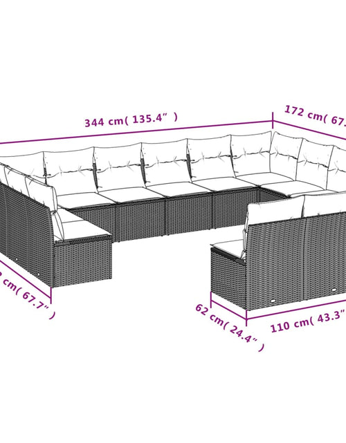 Încărcați imaginea în vizualizatorul Galerie, Set mobilier de grădină cu perne, 9 piese, negru, poliratan
