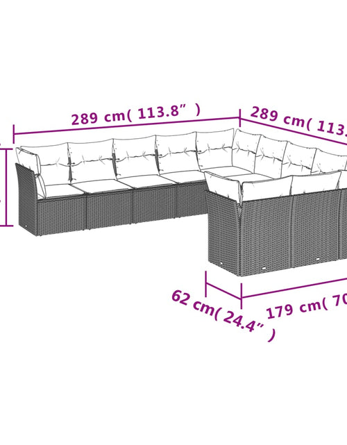 Încărcați imaginea în vizualizatorul Galerie, Set canapele de grădină cu perne, 11 piese, bej, poliratan
