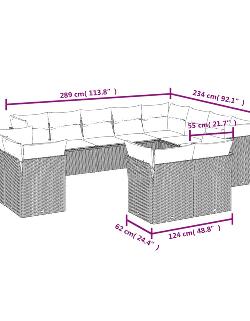 Загрузите изображение в средство просмотра галереи, Set canapele de grădină cu perne, 12 piese, bej, poliratan

