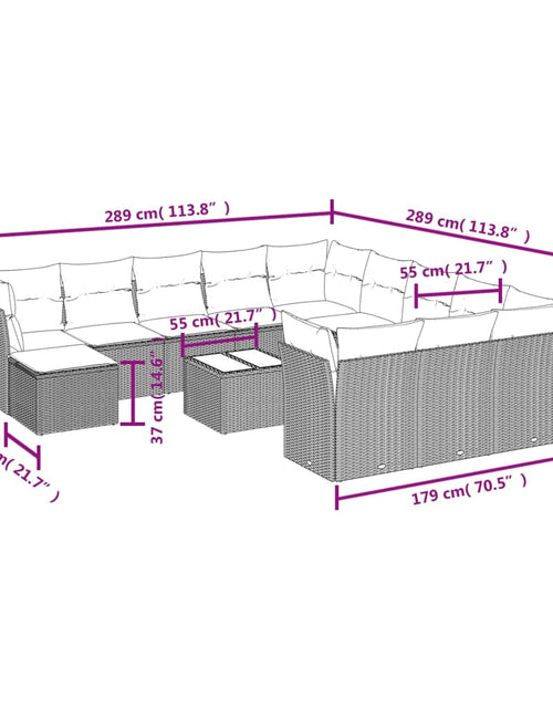 Загрузите изображение в средство просмотра галереи, Set canapele de grădină, 13 piese, cu perne, bej, poliratan
