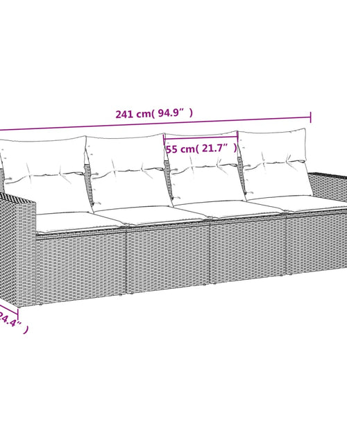 Загрузите изображение в средство просмотра галереи, Set canapele de grădină, 4 piese, cu perne, bej, poliratan
