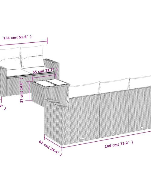 Загрузите изображение в средство просмотра галереи, Set canapele de grădină cu perne, 6 piese, bej, poliratan
