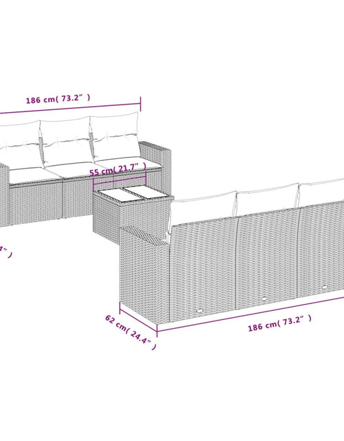 Загрузите изображение в средство просмотра галереи, Set canapele de grădină, 7 piese, cu perne, bej, poliratan
