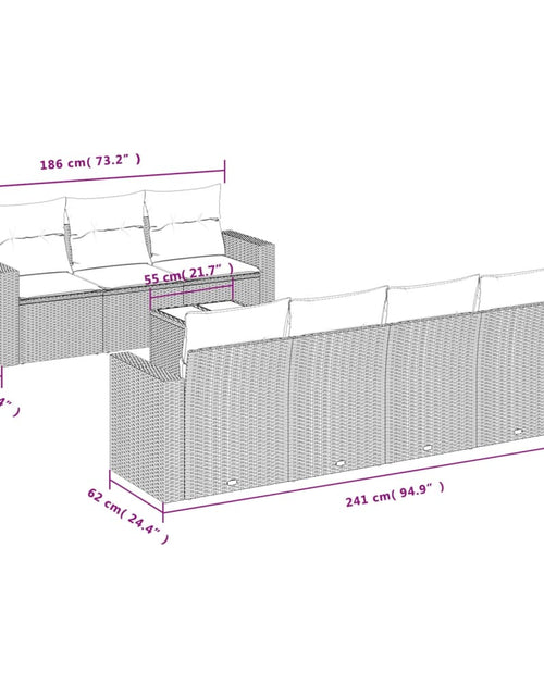 Загрузите изображение в средство просмотра галереи, Set canapele de grădină, 8 piese, cu perne, bej, poliratan
