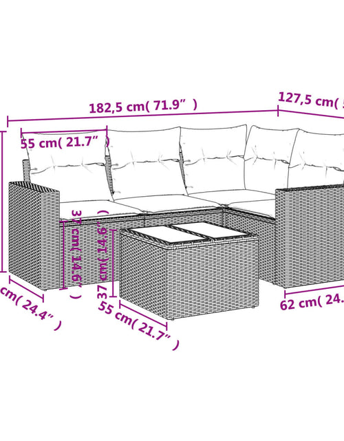 Încărcați imaginea în vizualizatorul Galerie, Set canapele de grădină cu perne, 5 piese, bej, poliratan
