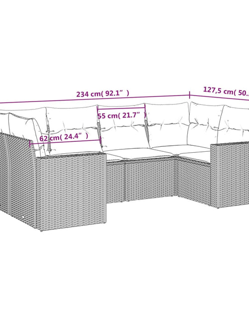 Încărcați imaginea în vizualizatorul Galerie, Set canapele de grădină cu perne, 6 piese, bej, poliratan
