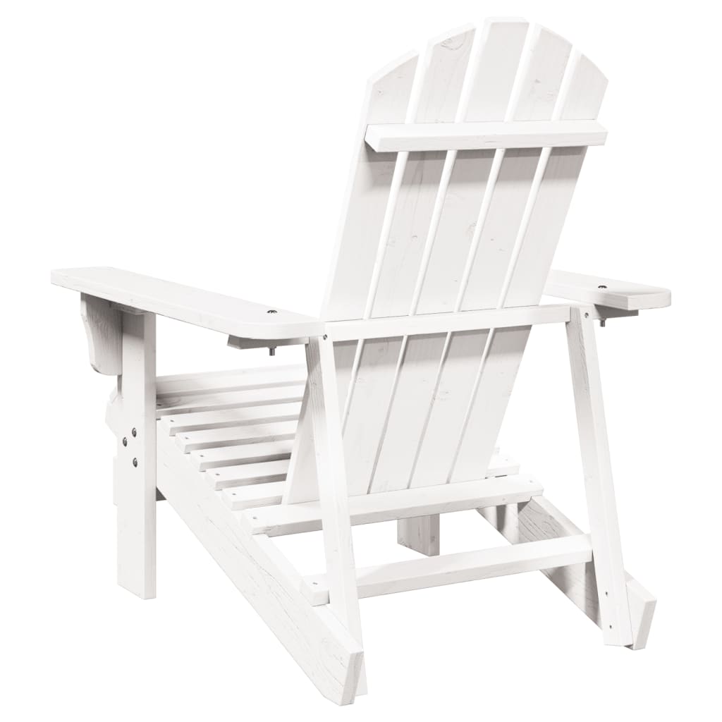 Scaun Adirondack, alb, 69x85x90,5 cm, lemn masiv de brad