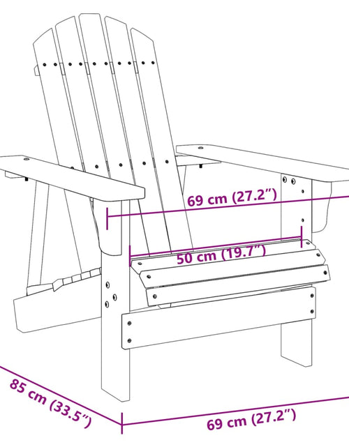 Încărcați imaginea în vizualizatorul Galerie, Scaun Adirondack, alb, 69x85x90,5 cm, lemn masiv de brad
