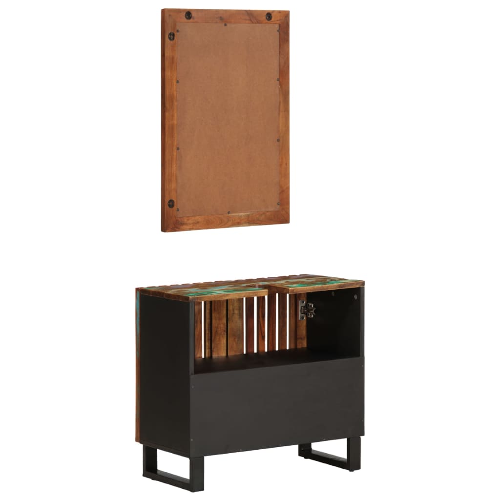 Set mobilier de baie, 2 piese, lemn masiv de acacia