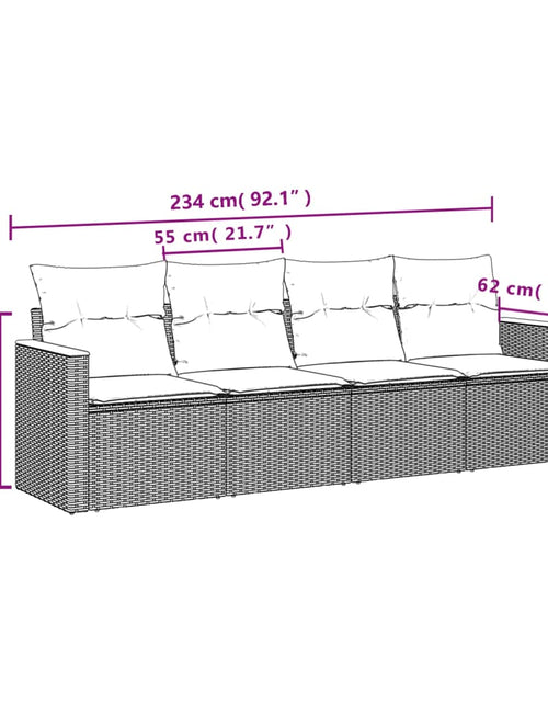 Încărcați imaginea în vizualizatorul Galerie, Set canapele de grădină, 4 piese, cu perne, mix bej, poliratan
