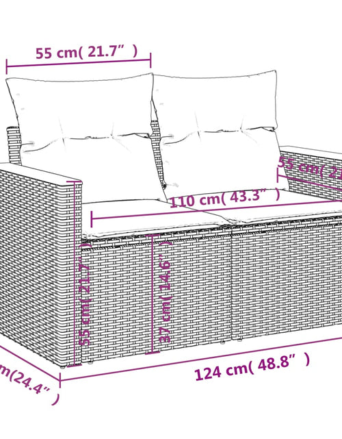 Загрузите изображение в средство просмотра галереи, Set mobilier de grădină cu perne, 5 piese, negru, poliratan - Lando
