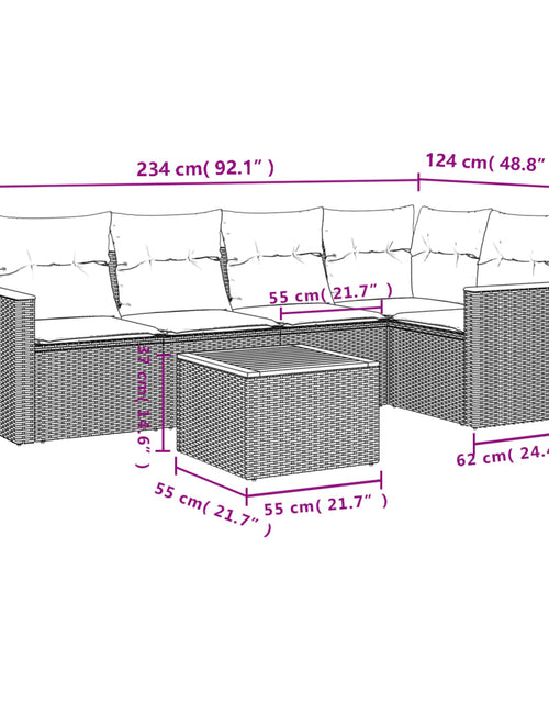 Загрузите изображение в средство просмотра галереи, Set canapele de grădină, 6 piese, cu perne, bej, poliratan
